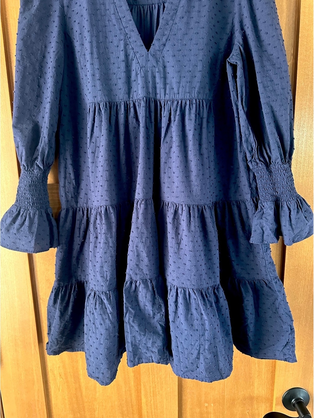 Pomander Place Tuckernuck Navy Swiss Dot Kenzo Mini Dress Women’s Medium - Picture 5 of 15